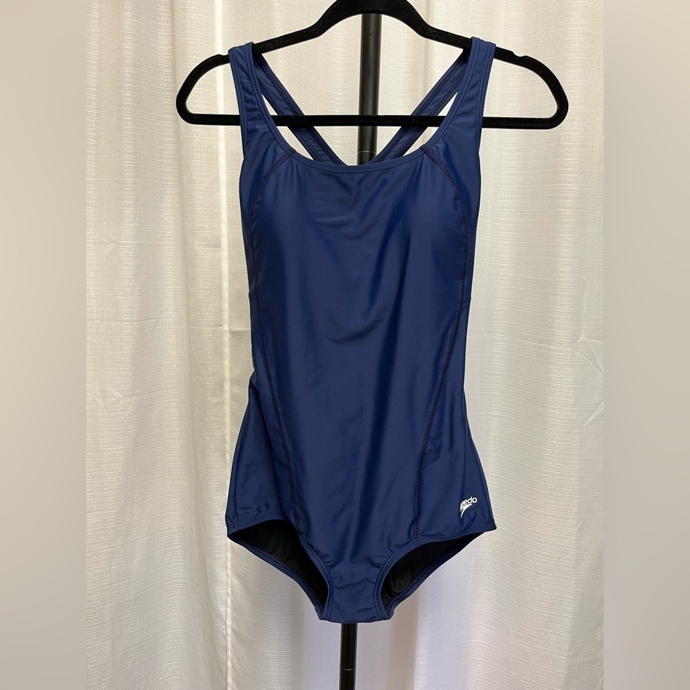 Speedo Women's Conservative Ultraback Swimsuit in nautical (Blue) | size 8